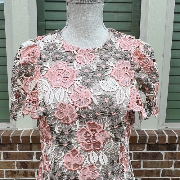 Calvin Klein Floral Embroidered Lace Sheath Dress - Picture 2 of 10